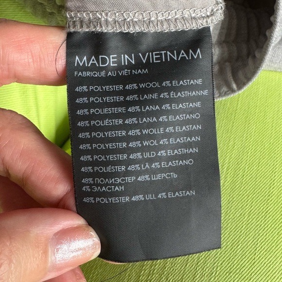 Club Monaco Gray Wool Blend Slacks with Elastic Waistband Size 4 - Picture 7 of 11